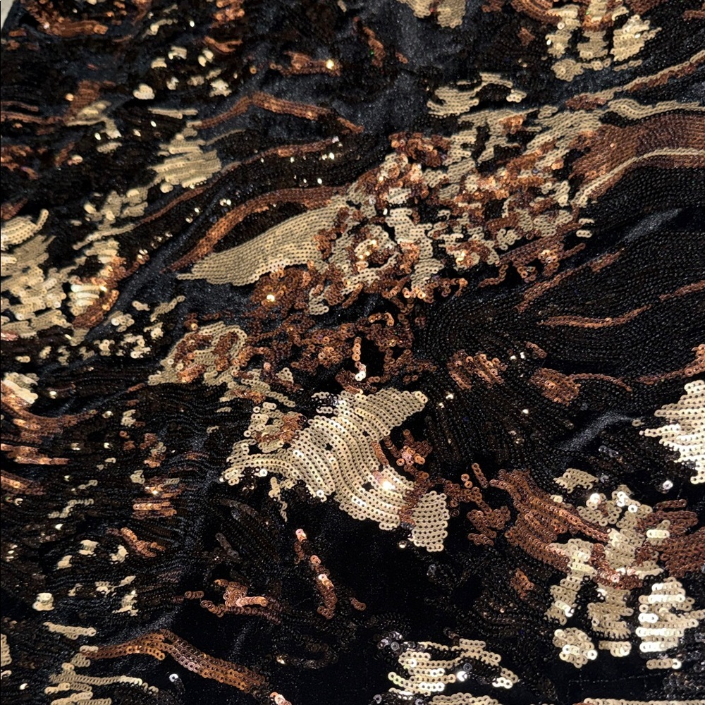 Dress the Population Metallic Black and Gold Midi Dress - Picture 6 of 14